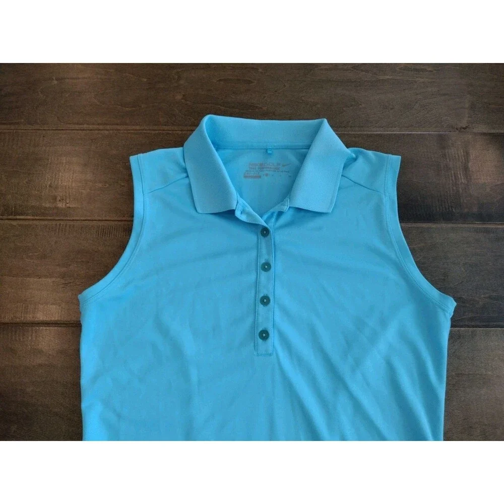 NIKE GOLF Women's Tour Performance sky blue Polo Collared sleeveless top S
